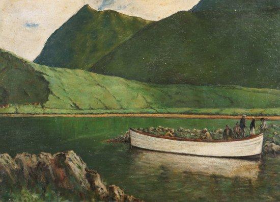 Appraisal: OTH CENTURY SCHOOLOn a lake in Connemara oil on board