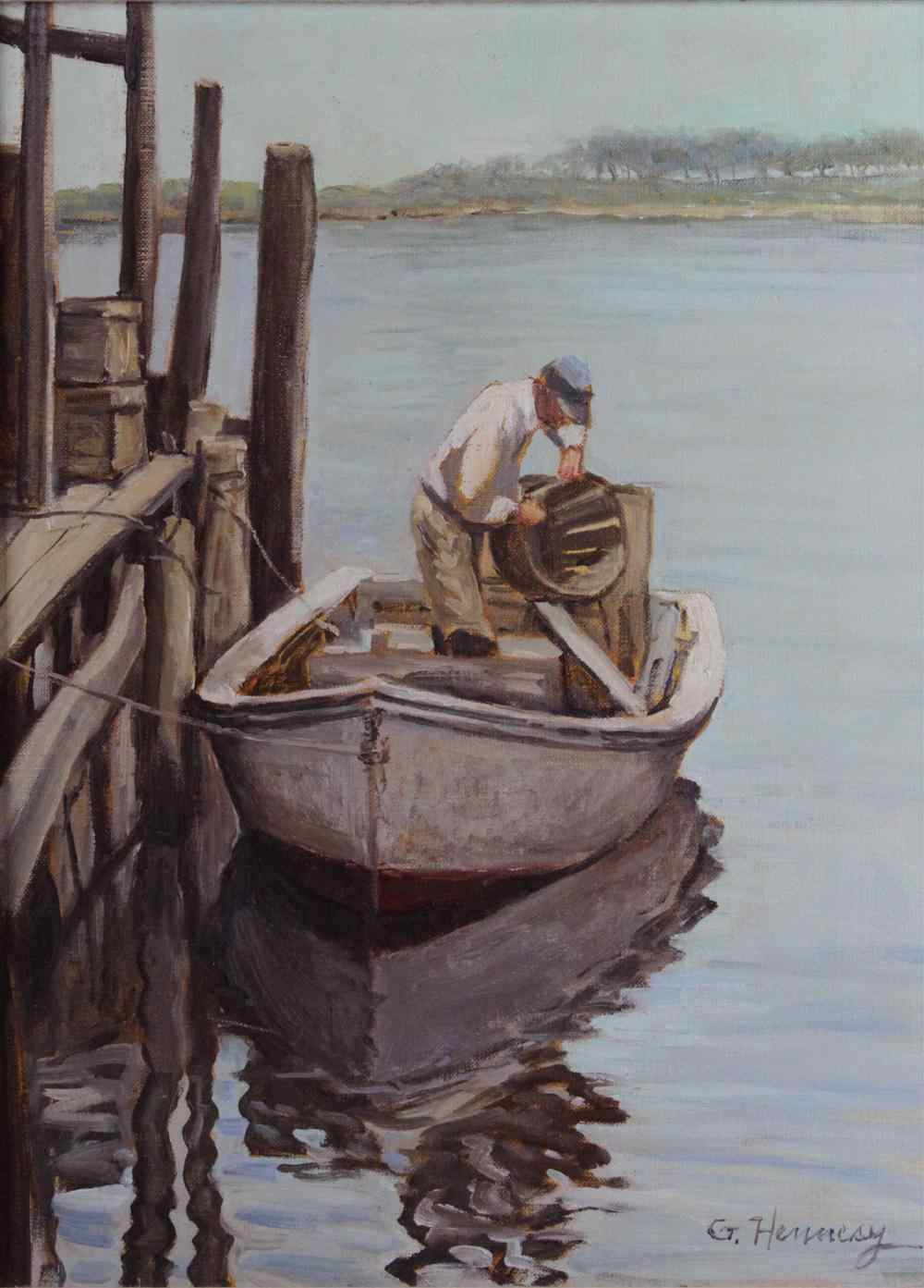 Appraisal: GERALD CRAFT HENNESY AMERICAN - WATERMAN Oil on canvas x