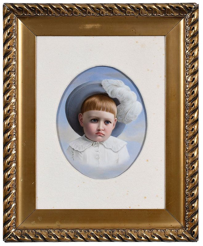 Appraisal: Berlin K P M Porcelain Portrait Plaque Young Boy with