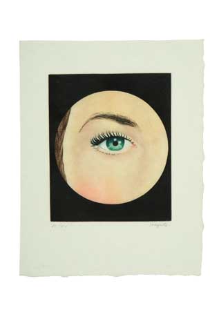 Appraisal: REN MAGRITTE L'Oeil Color etching x mm x inches full