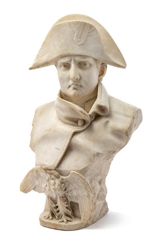 Appraisal: A Marble Bust of Napoleon Height inches A Marble Bust