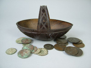 Appraisal: A carved nut basket a collection of late th early