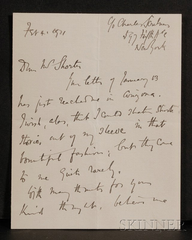 Appraisal: Galsworthy James - Autograph letter signed February th two pages