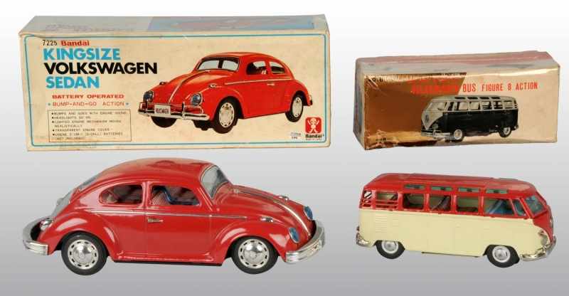 Appraisal: Lot of Tin Volkswagen Battery-Operated Toys Description Japanese Working Includes