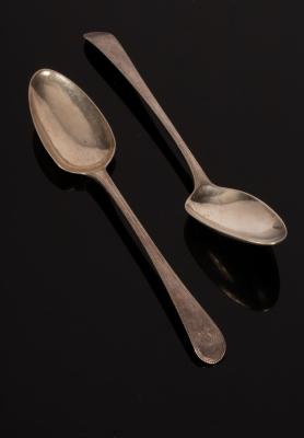 Appraisal: A pair of George III Old English pattern silver tablespoons