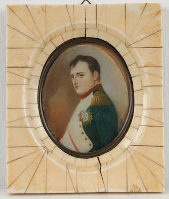 Appraisal: A Miniature Portrait of Napoleon Painted on celluloid and signed