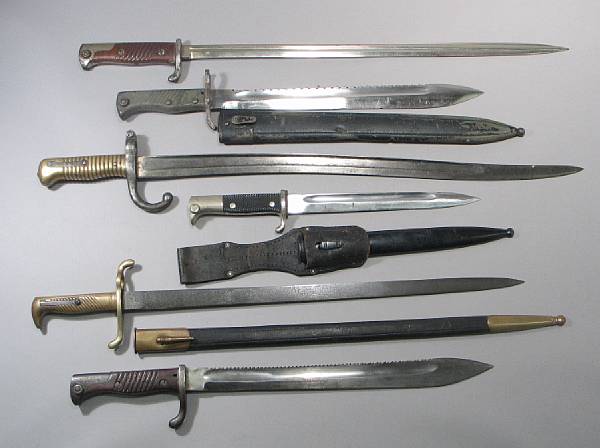 Appraisal: A lot of six bayonets Comprising German M walking out