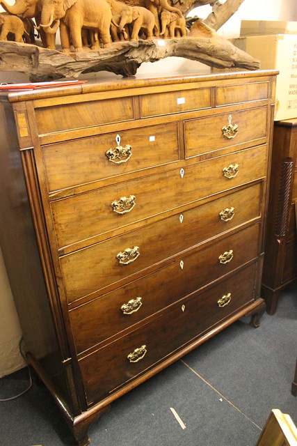 Appraisal: A TH CENTURY MAHOGANY CHEST of four long two short