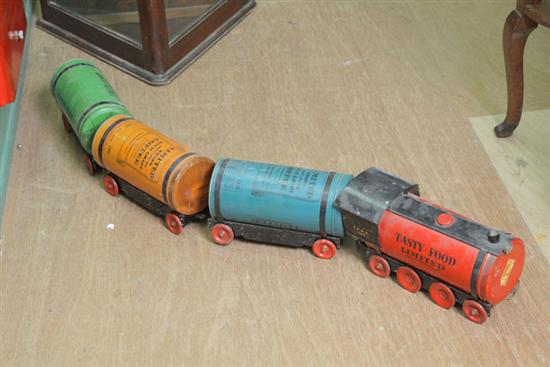 Appraisal: TASTY FOOD LIMITED PROMOTIONAL TIN TOY TRAIN Consisting of three