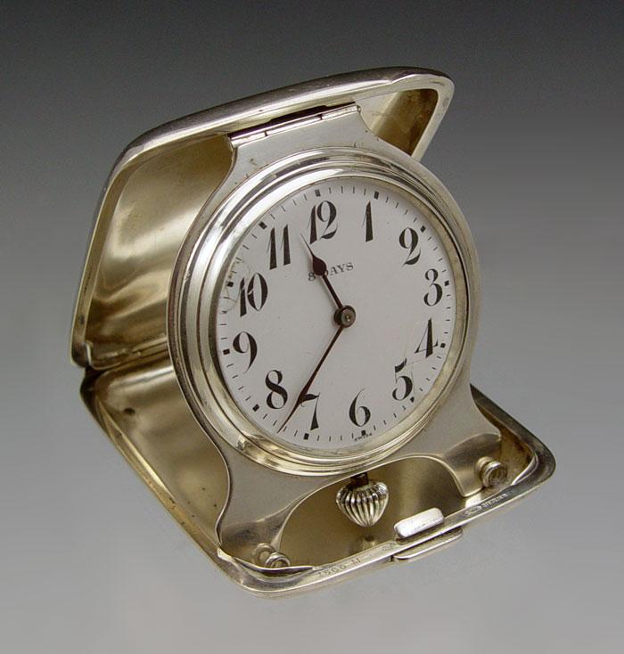 Appraisal: DAY MAJESTIC STERLING TRAVEL CLOCK Beautiful sterling silver travel clock