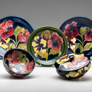 Appraisal: Moorcroft English th Century Five Table Wares glazed earthenware comprising