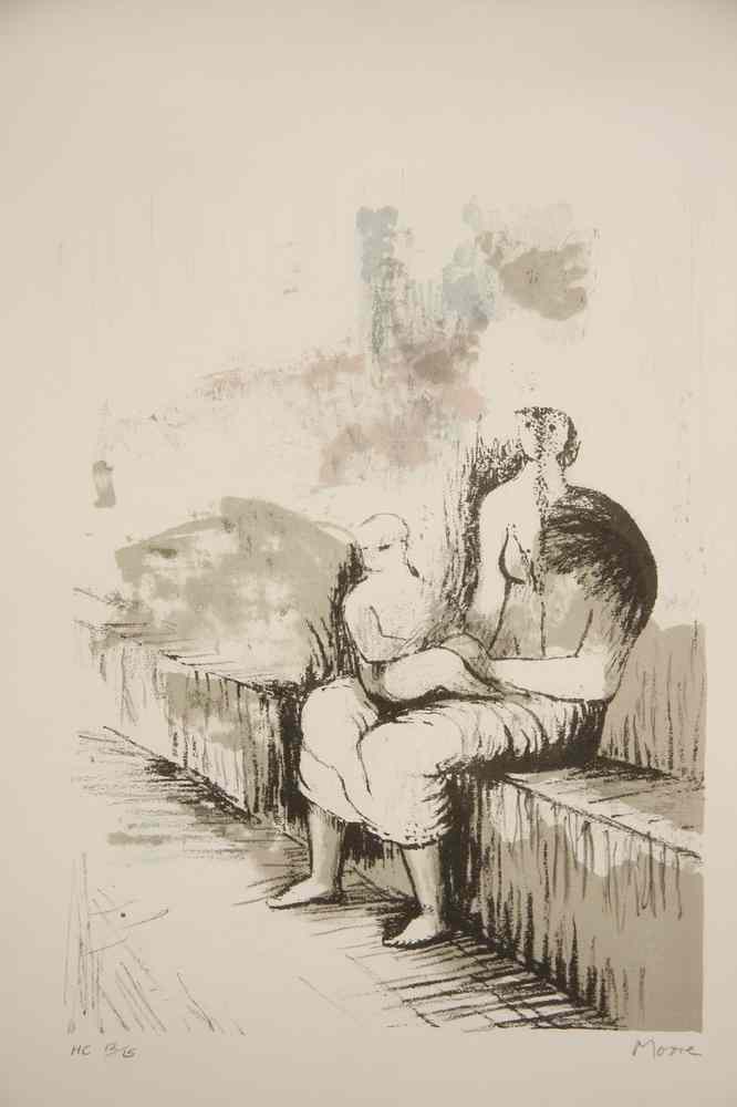 Appraisal: COLOR LITHOGRAPH - 'Seated Mother and Child' by Henry Moore