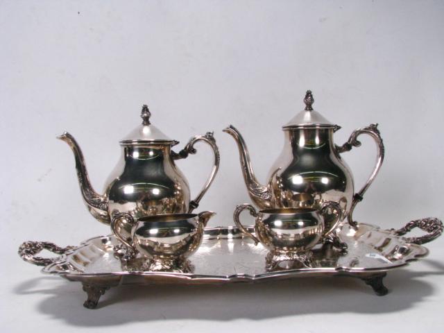 Appraisal: Leonard Silverplate -piece coffee and tea service including tray