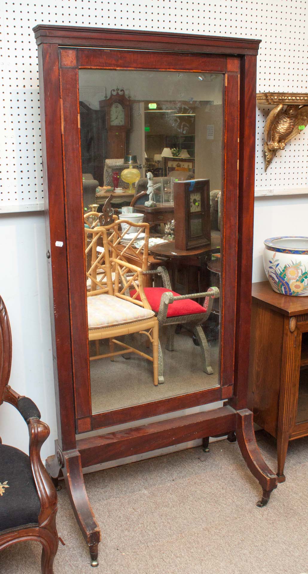 Appraisal: Mahogany cheval mirror as is