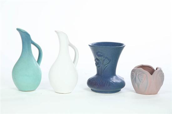 Appraisal: FOUR PIECES OF VAN BRIGGLE POTTERY All in a matte