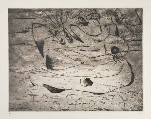 Appraisal: JOAN MIR L'Aigle et la Femme la Nuit Drypoint and