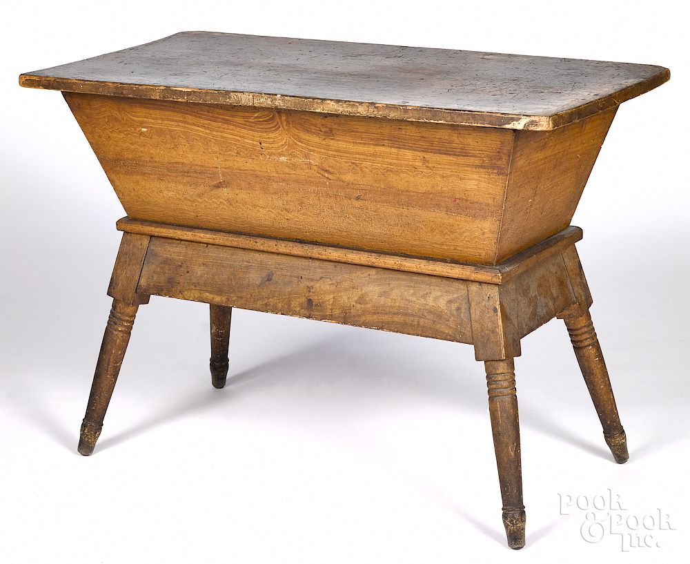 Appraisal: Pennsylvania painted pine doughbox table Pennsylvania painted pine doughbox table