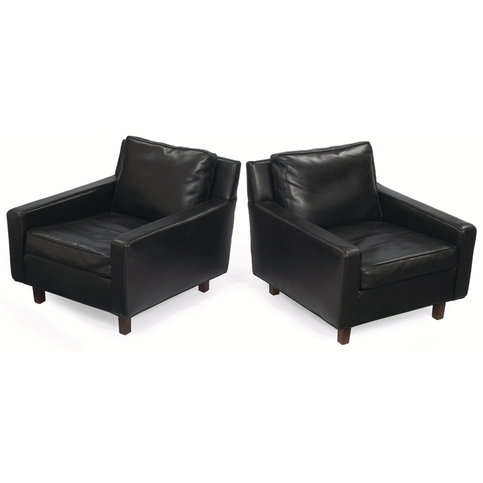 Appraisal: Milo Baughman lounge chairs pair by Thayer Coggin original black