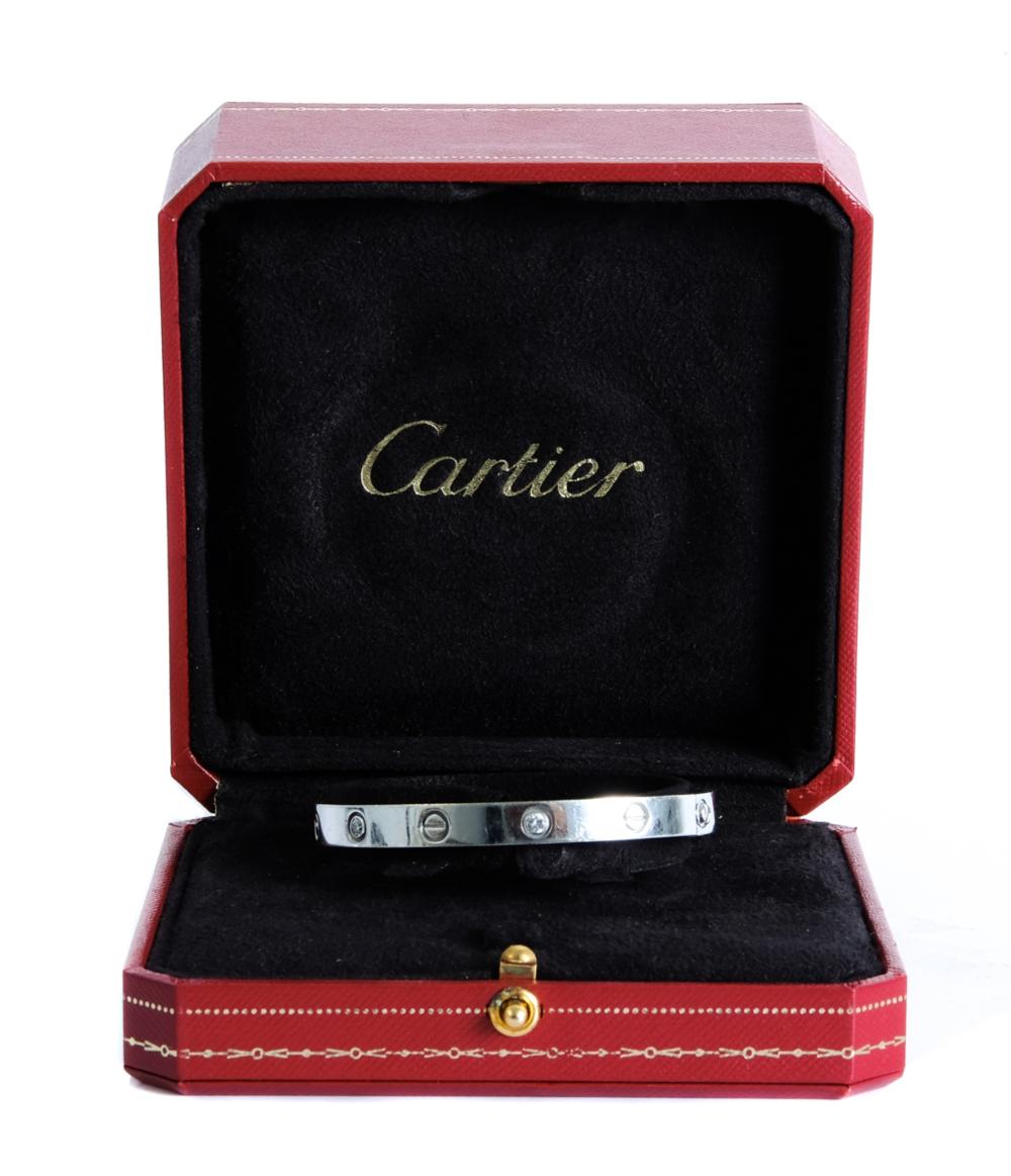 Appraisal: ATTR CARTIER LOVE K WG DIAMOND BRACELETAttributed to Cartier LOVE