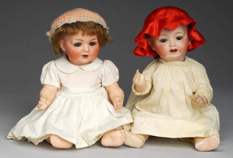 Appraisal: Lot of Bisque Head Character Babies Description Germany Japan Ca