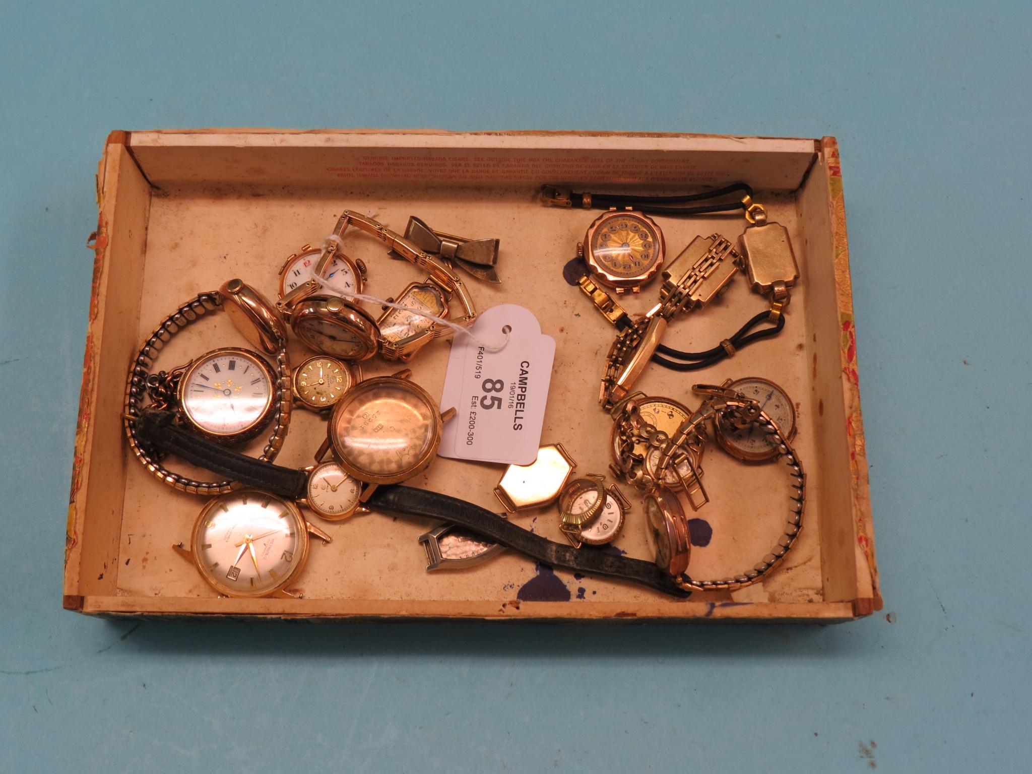 Appraisal: Various ct gold watches and an ct white gold watch