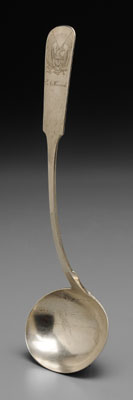 Appraisal: American Coin Silver Ladle probably New York th century downturned