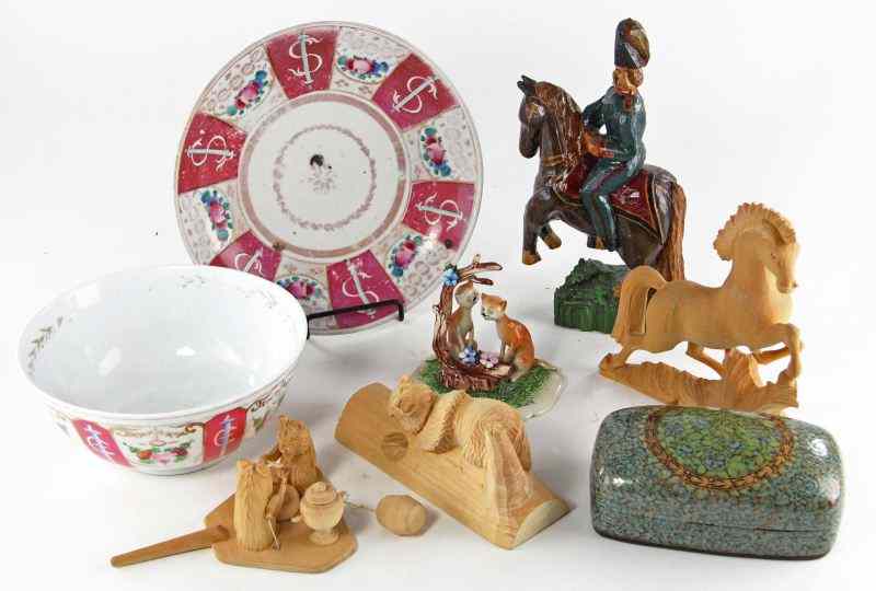 Appraisal: Collection of Russian Objets d'Artincluding a folk art carving of