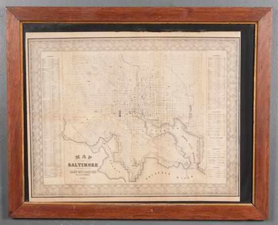 Appraisal: Map J W Woods ''Map of Baltimore'' Baltimore A Hoen