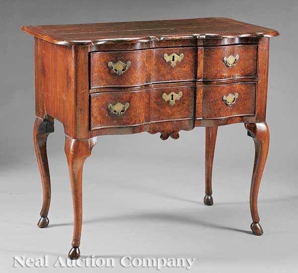 Appraisal: A Dutch Figured Walnut Dressing Table mid- th c of