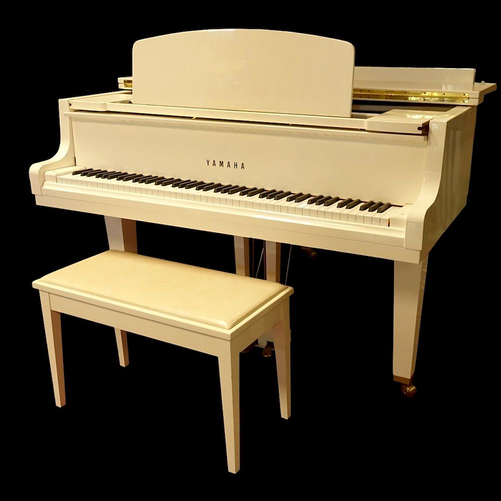 Appraisal: Yamaha White Baby Grand Piano Model GH Yamaha White Baby