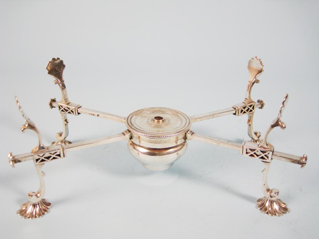 Appraisal: A George III adjustable Dish Cross on four sliding pierced