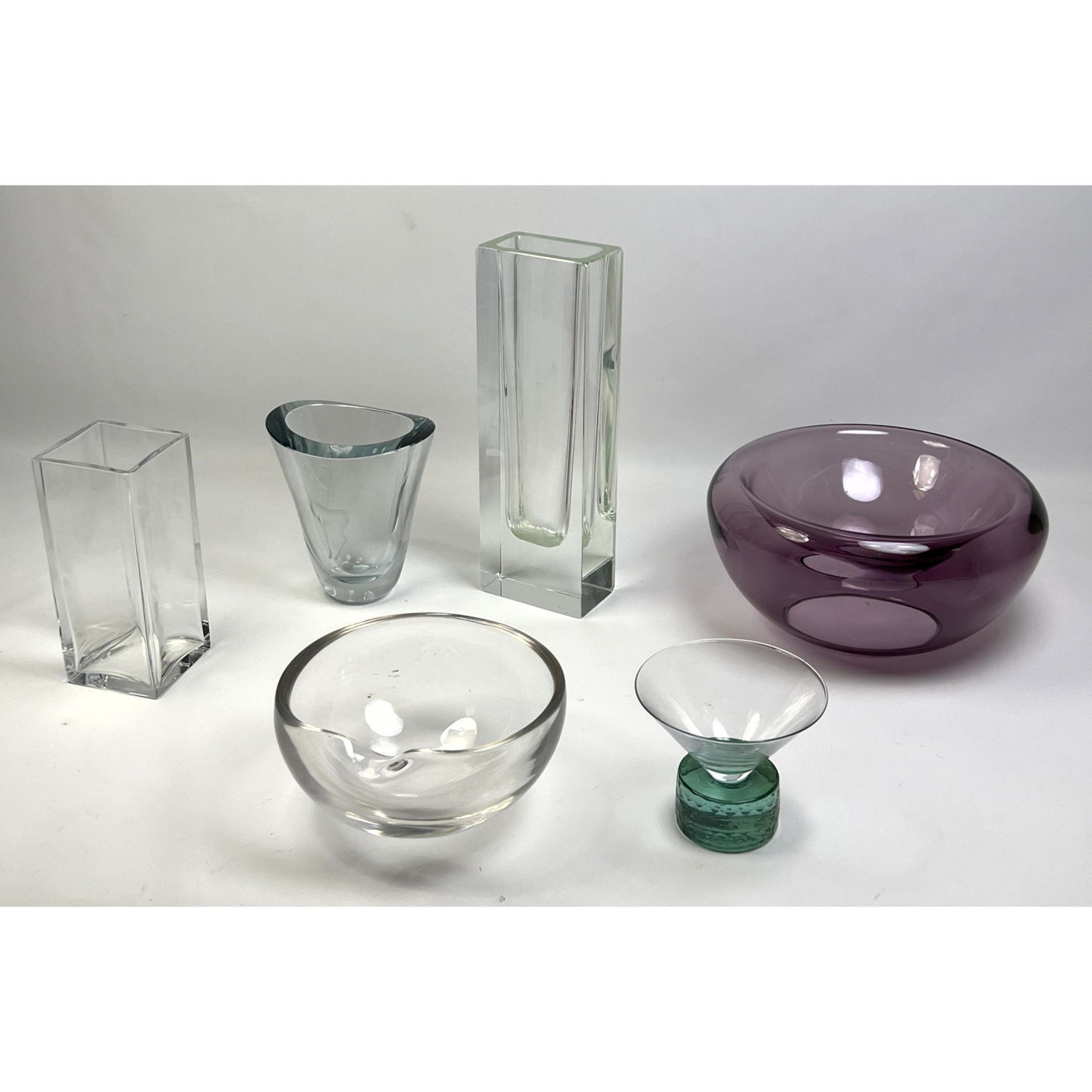 Appraisal: pc Modern Design Glass Collection ELSA PERETTI Clear crystal Bowl