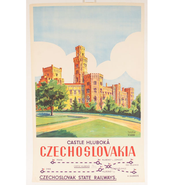 Appraisal: Teschler Kloubek Castle Hluboka x signed in the print Czechoslovak