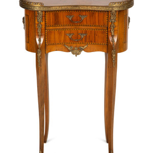 Appraisal: A Louis XV XVI Transitional Style Gilt Metal Mounted Fruitwood