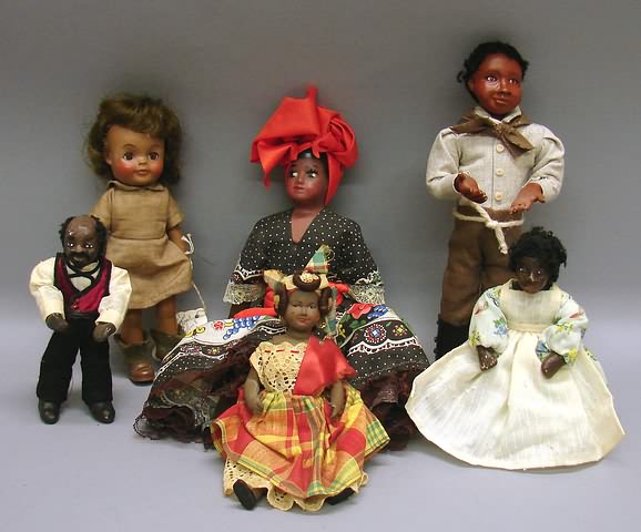 Appraisal: Lot of black dolls Vinyl Effanbee Brownie Celluloid and compo