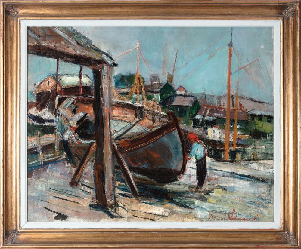 Appraisal: Marjorie Liebman American Tennessee - Harbor oil on canvas signed