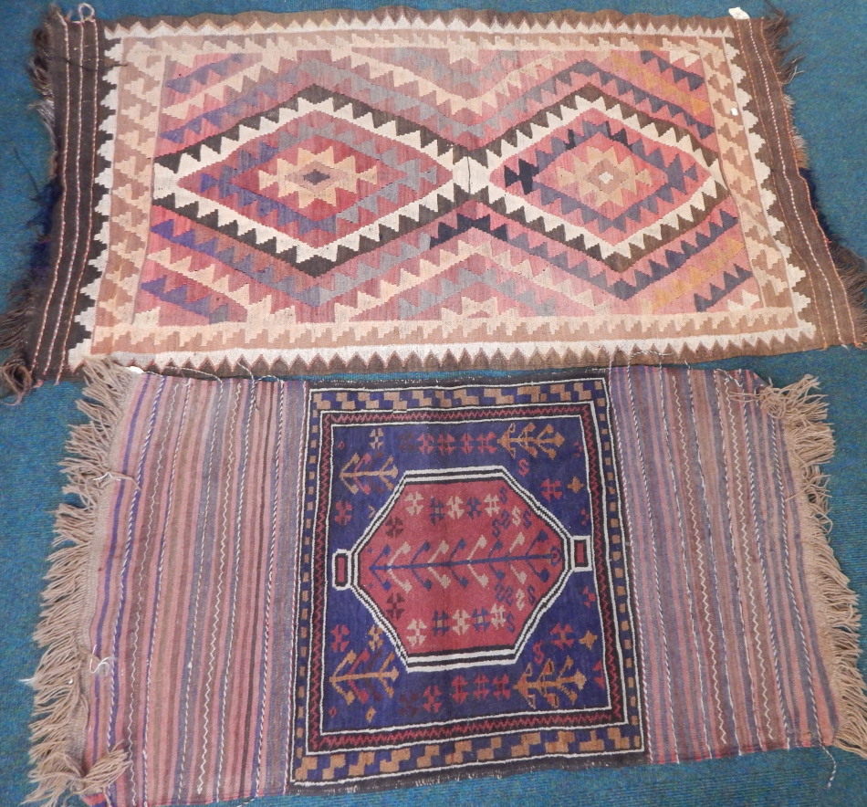 Appraisal: Two Kilim rugs cm x cm