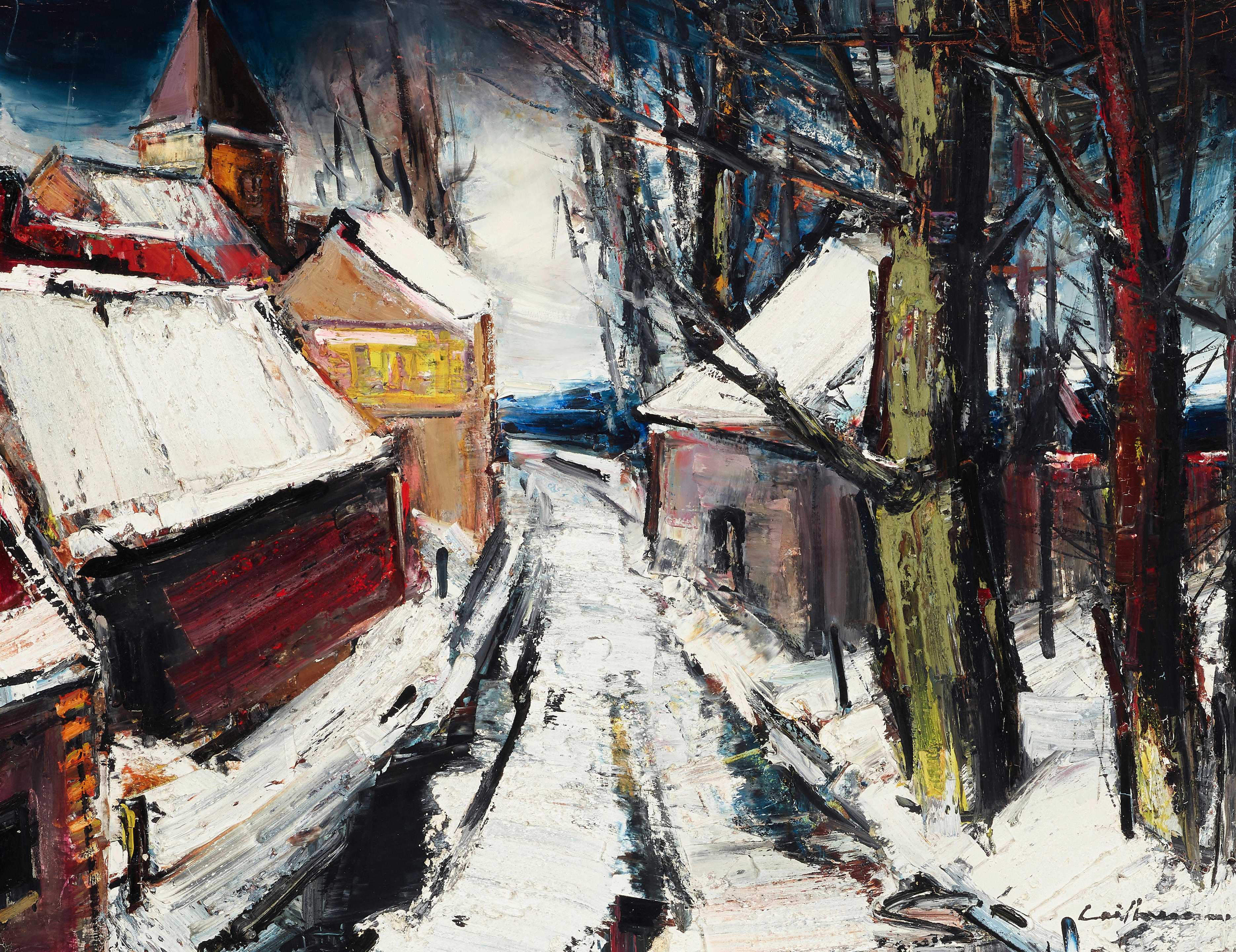 Appraisal: RODOLPHE CAILLAUX FRENCH - A WINTER SCENE X IN X