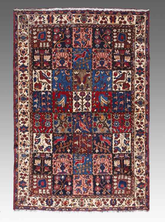 Appraisal: PERSIAN BACHTIARI HAND KNOTTED WOOL RUG ' '' x '