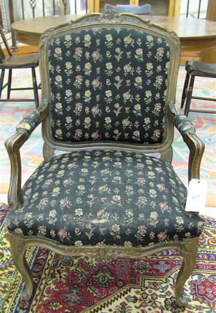 Appraisal: LOUIS XV STYLE ARMCHAIR French early th century having a