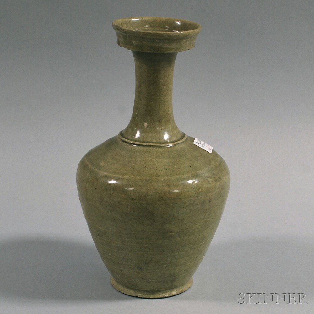 Appraisal: Celadon Jug with Cupped Mouth China or Korea overall olive