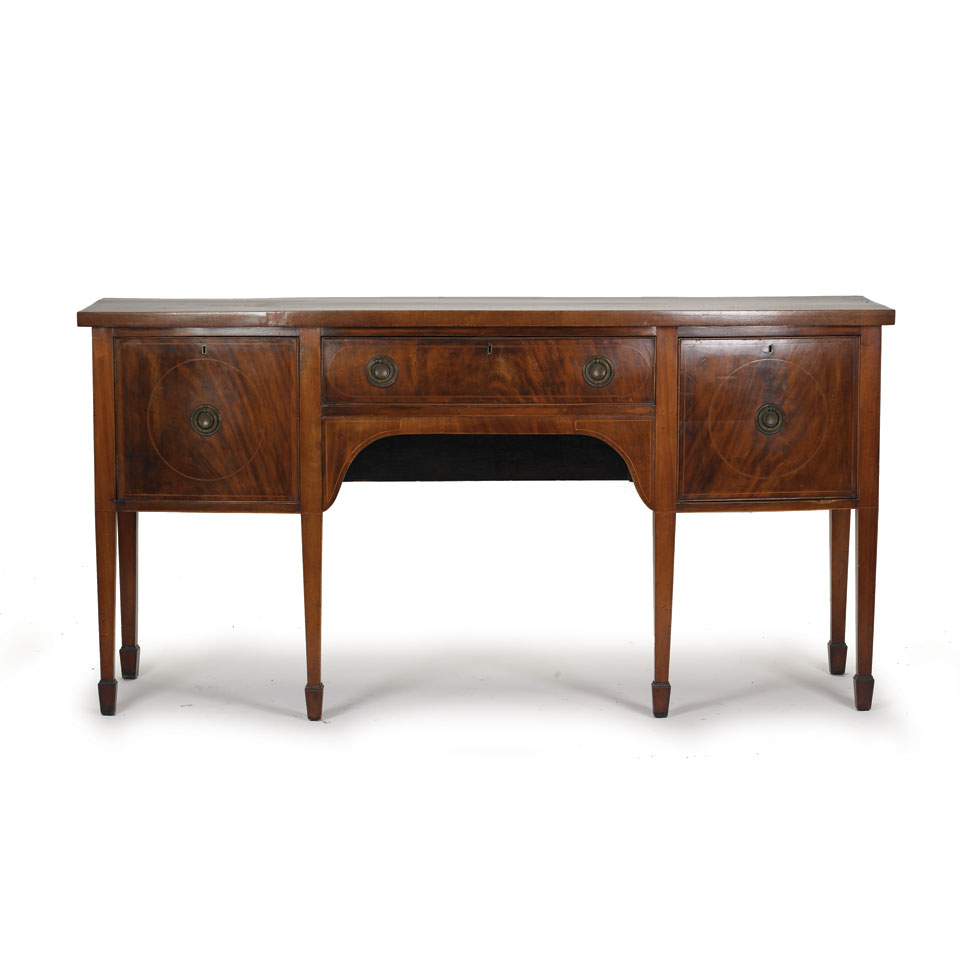 Appraisal: Mahogany Bow-Front Sideboard in the George III manner late th