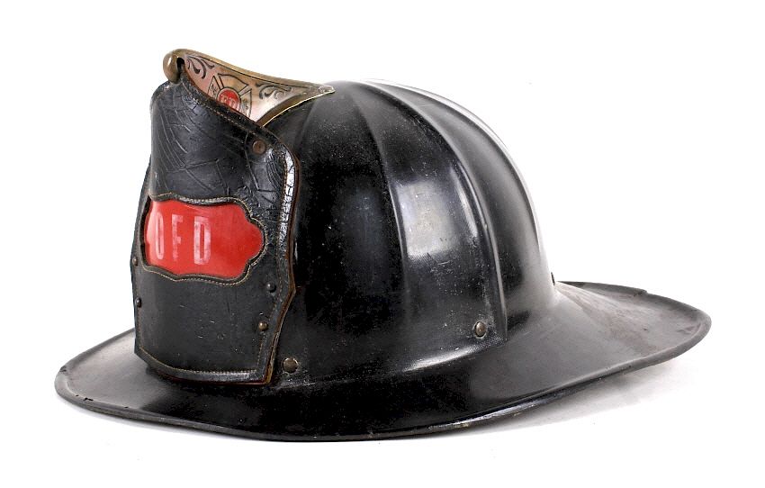 Appraisal: Early 's Original Fireman's Hat Available for your bidding pleasure