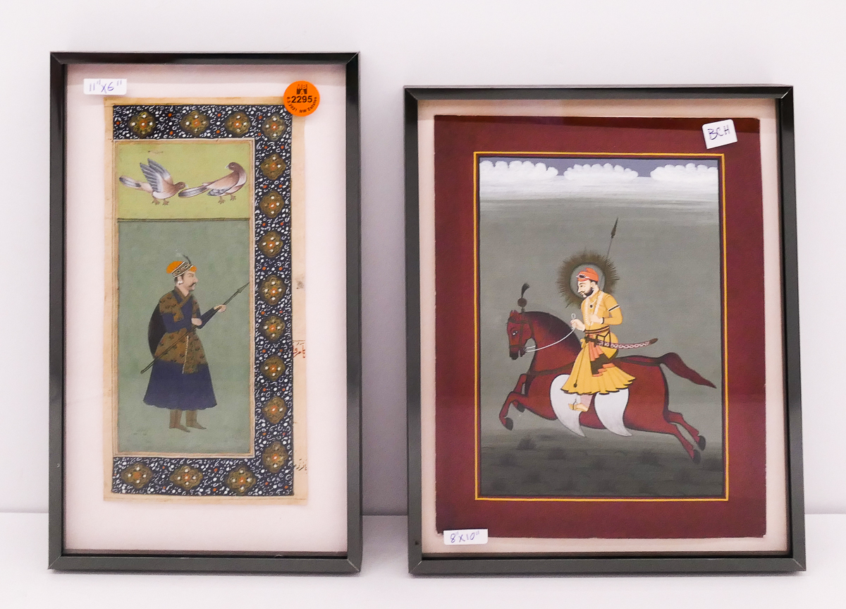 Appraisal: pc Persian Finely Painted Miniatures Framed- largest x ''