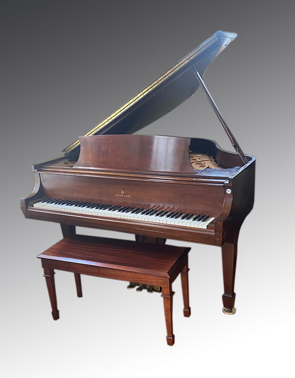 Appraisal: STEINWAY MODEL M GRAND PIANO Mahogany '- x '- case