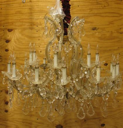 Appraisal: Twenty one light glass chandelier th century H in Dia