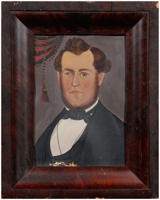 Appraisal: Prior Hamblen School portrait man with one eye one drape