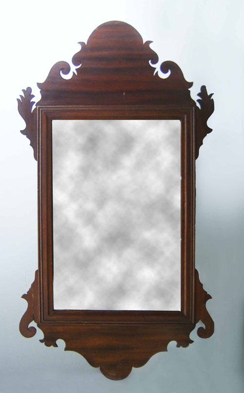 Appraisal: Chippendale mahogany looking glass ca h