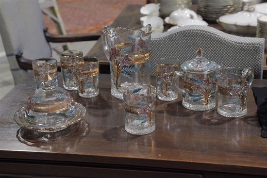 Appraisal: NINE PIECE SET OF COSMOS PATTERN GLASS Including four tumblers