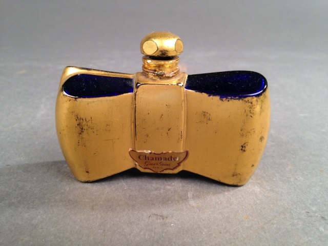 Appraisal: Guerlain Chamade Quadrilobe Perfume Bottle Cobalt blue glass with gilt